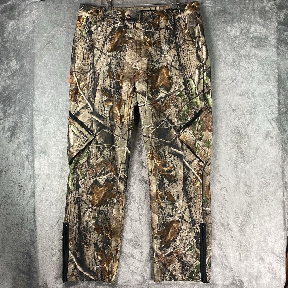 SHE Outdoor Pants Womens XL Realtree Camo Cargo Fleece Lined Zip Leg Hunting